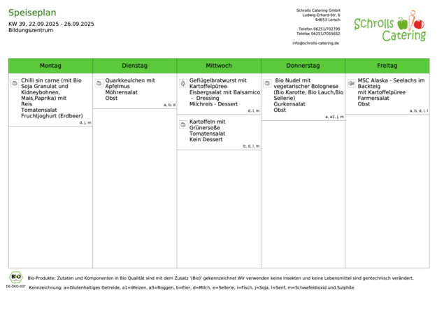 Speiseplan 22.-26.09.2025