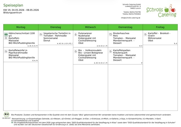 Speiseplan 04.-08.05.2026