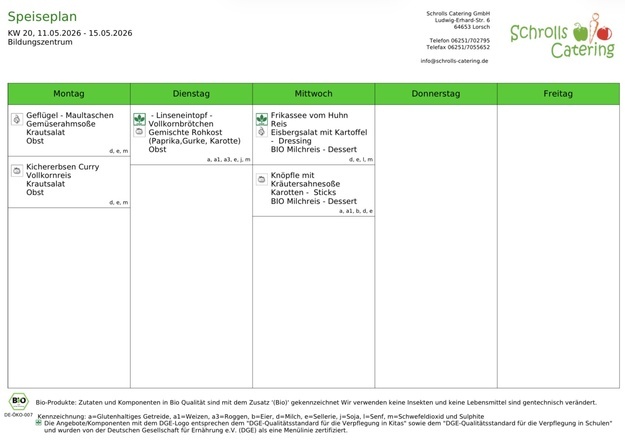 Speiseplan 11.-13.05.2026
