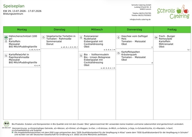 Speiseplan 13.-17.07.2026