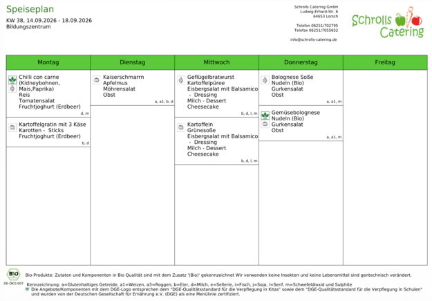 Speiseplan 14.-18.09.2026