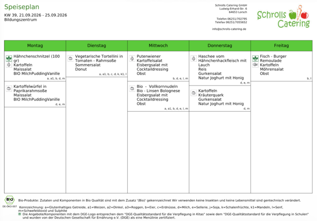 Speiseplan 21.-25.09.2026